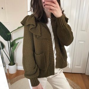 Madewell Ruffle Cardigan Sweater